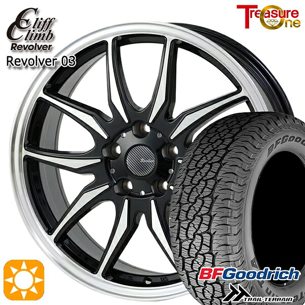 【取付対象】20/30系アルファードヴェルファイア 235/60R18 107H XL RBL BFグッドリッチ トレールテレーン トレジャーワン クリフクライム リボルバー03 ブラックポリッシュ 18インチ 7.0J 5H114.3 サマータイヤホイールセット |格安タイヤホイールジャストパーツ