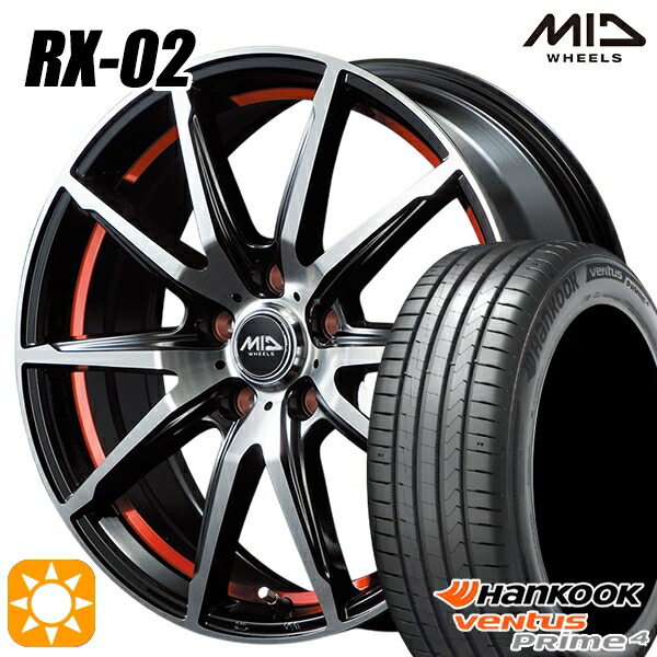 【取付対象】205/50R17 93W XL ハンコック veNtus PRime4 K135 MID シュナイダー RX02 RX810 BP/アンダーカットレッド 17インチ 7.0J 5H114.3 サマータイヤホイールセット 74,690円