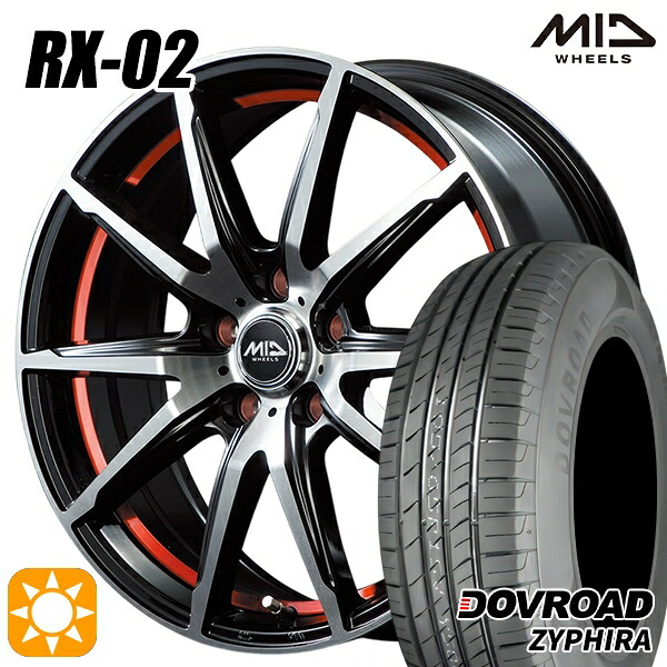 【取付対象】エルグランド クロスロード 215/65R16 98H DOVROAD ザイファイラ MID シュナイダー RX02 RX810 BP/アンダーカットレッド 16インチ 6.5J 5H114.3 サマータイヤホイールセット