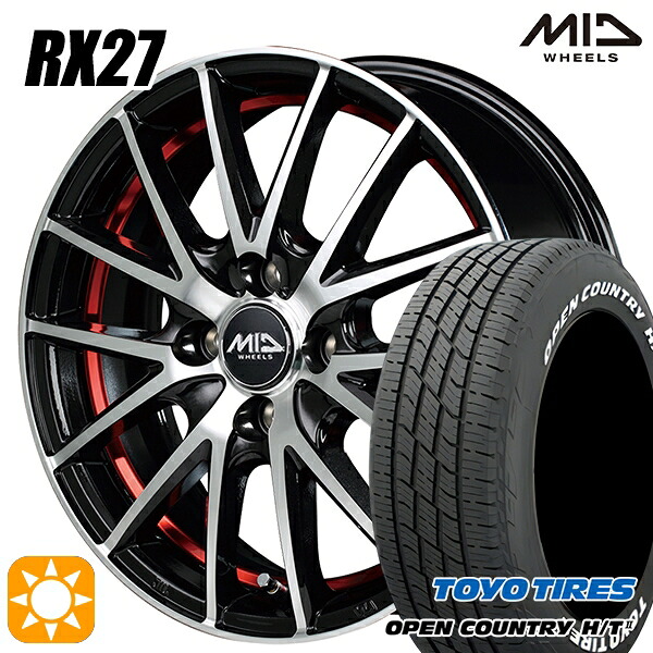 【取付対象】フィット アクア 185/60R15 84H トーヨー オープンカントリー H/T2 WL MID シュナイダー RX27 BMP/アンダーカットレッドクリア 15インチ 5.5J 4H100 サマータイヤホイールセット |格安タイヤホイールジャストパーツ