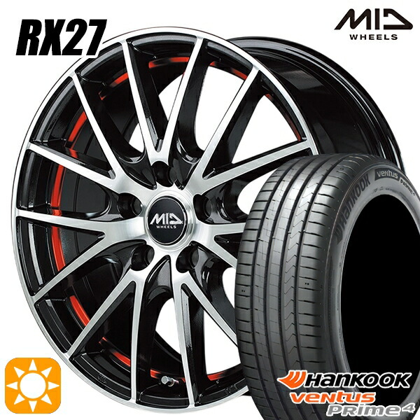 【取付対象】リーフ アクセラ 205/55R16 94V XL ハンコック veNtus PRime4 K135 MID シュナイダー RX27 BMP/アンダーカットレッドクリア 16インチ 6.5J 5H114.3 サマータイヤホイールセット 75,680円