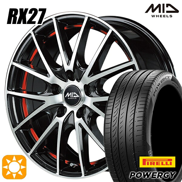 【取付対象】170シエンタ 185/60R15 84H ピレリ パワジー MID シュナイダー RX27 BMP/アンダーカットレッドクリア 15インチ 6.0J 5H100 サマータイヤホイールセット 69,685円