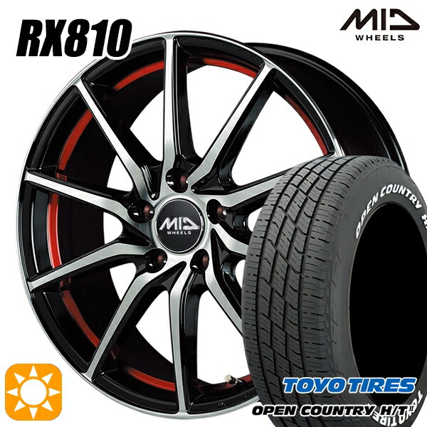 【取付対象】フォレスター（SH系） 215/60R17 96H トーヨー オープンカントリー H/T2 WL MID シュナイダー RX810 BP/アンダーカットレッド 17インチ 7.0J 5H100 サマータイヤホイールセット
