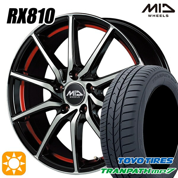 【取付対象】215/55R17 94V トーヨー トランパス mp7 MID シュナイダー RX810 BP/アンダーカットレッド 17インチ 7.0J 5H114.3 サマータイヤホイールセット 79,365円