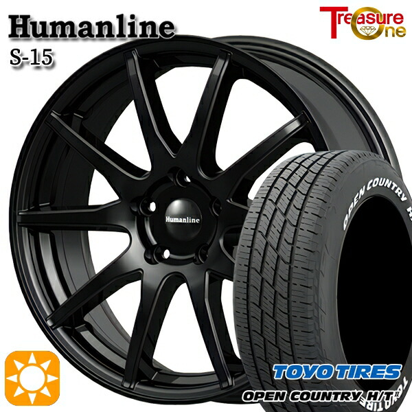 【取付対象】フォレスター（SH系） 215/60R17 96H トーヨー オープンカントリー H/T2 WL トレジャーワン ヒューマンライン S15 ブラック 17インチ 7.0J 5H100 サマータイヤホイールセット