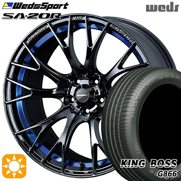 【取付対象】225/50R18 99W XL キングボス G866 Weds ウェッズスポーツ SA20R BLCII（ブルーライトクロームツー） 18インチ 8.5J 5H114.3 サマータイヤホイールセット