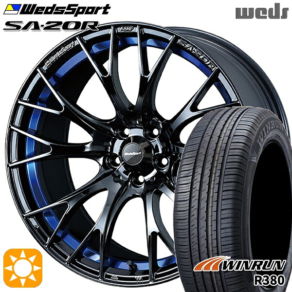【取付対象】エクストレイル フォレスター 225/60R17 99V ウィンラン R380 Weds ウェッズスポーツ SA20R BLCII（ブルーライトクロームツー） 17インチ 7.5J 5H114.3 サマータイヤホイールセット ｜格安タイヤホイールジャストパーツ