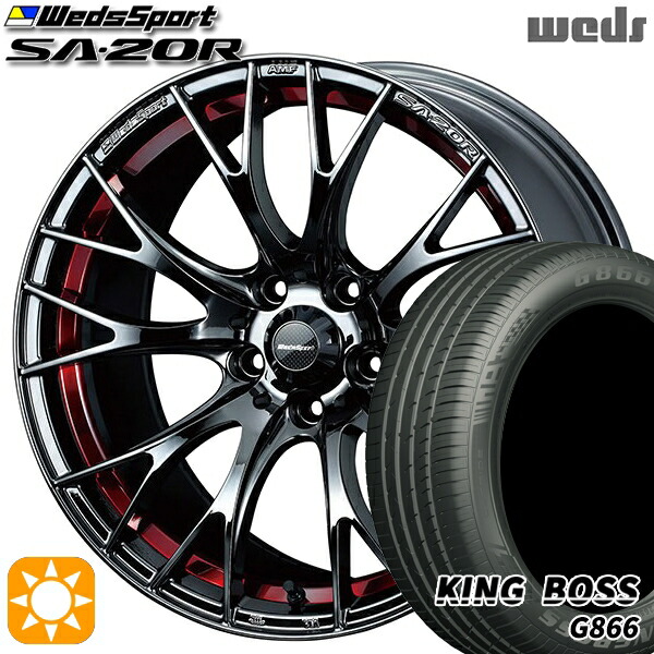 【取付対象】225/50R18 99W XL キングボス G866 Weds ウェッズスポーツ SA20R RLC(レッドライトクローム) 18インチ 8.5J 5H114.3 サマータイヤホイールセット |格安タイヤホイールジャストパーツ