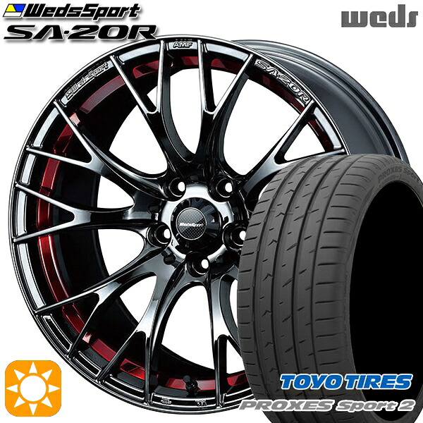 【取付対象】225/45R18 95Y XL トーヨー プロクセススポーツ2 Weds ウェッズスポーツ SA20R RLC（レッドライトクローム） 18インチ 7.5J 5H114.3 サマータイヤホイールセット