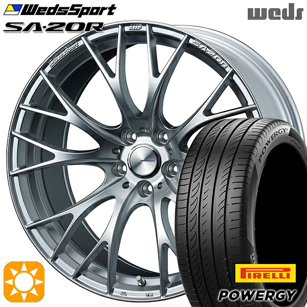 【取付対象】225/40R19 93W XL ピレリ パワジー Weds ウェッズスポーツ SA20R VI-SILVER（ブイアイシルバー） 19インチ 8.5J 5H114.3 サマータイヤホイールセット ｜格安タイヤホイールジャストパーツ
