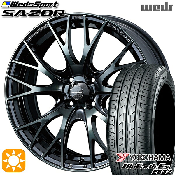 【取付対象】ライズ ロッキー 205/60R16 92H ヨコハマ ブルーアース ES32 Weds ウェッズスポーツ SA20R WBC(ウォースブラッククリアー) 16インチ 6.5J 4H100 サマータイヤホイールセット |格安タイヤホイールジャストパーツ