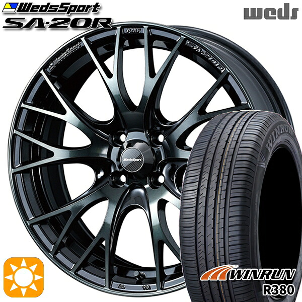 【取付対象】ライズ ロッキー 205/60R16 92H ウィンラン R380 Weds ウェッズスポーツ SA20R WBC(ウォースブラッククリアー) 16インチ 6.5J 4H100 サマータイヤホイールセット |格安タイヤホイールジャストパーツ