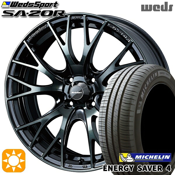 【取付対象】175/60R16 86H XL ミシュラン エナジーセイバー4 Weds ウェッズスポーツ SA20R WBC（ウォースブラッククリアー） 16インチ 6.5J 4H100 サマータイヤホイールセット