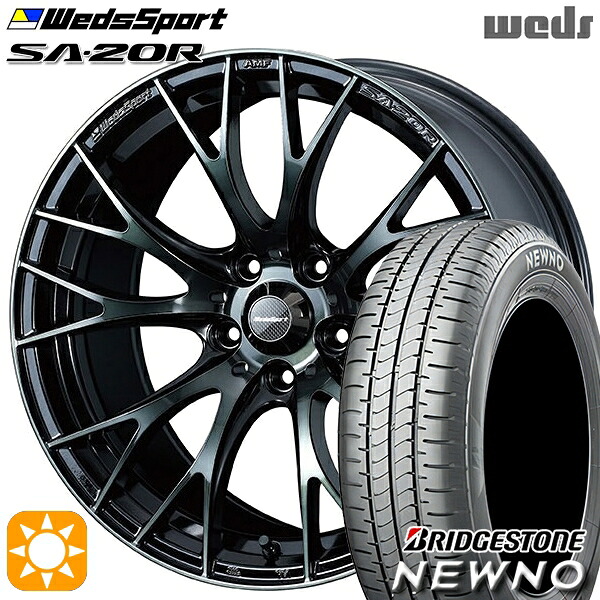 【取付対象】215/55R17 94V ブリヂストン ニューノ Weds ウェッズスポーツ SA20R WBC（ウォースブラッククリアー） 17インチ 7.0J 5H114.3 サマータイヤホイールセット