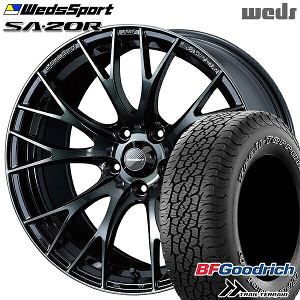 【取付対象】245/65R17 111T ORWL BFグッドリッチ トレールテレーン Weds ウェッズスポーツ SA20R WBC(ウォースブラッククリアー) 17インチ 7.0J 5H114.3 サマータイヤホイールセット
