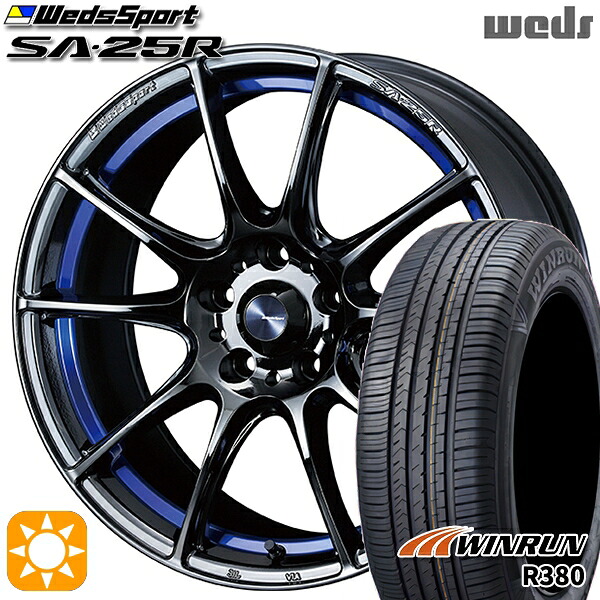 【取付対象】エクストレイル フォレスター 225/60R17 99V ウィンラン R380 Weds ウェッズスポーツ SA25R BLCII（ブルーライトクロームツー） 17インチ 7.5J 5H114.3 サマータイヤホイールセット ｜格安タイヤホイールジャストパーツ