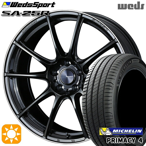 【取付対象】マークX レクサスIS 235/40R19 96W XL VOL ミシュラン プライマシー4 Weds ウェッズスポーツ SA25R METAL BLACK/F (メタルブラックエフ) 19インチ 8.0J 5H114.3 サマータイヤホイールセット