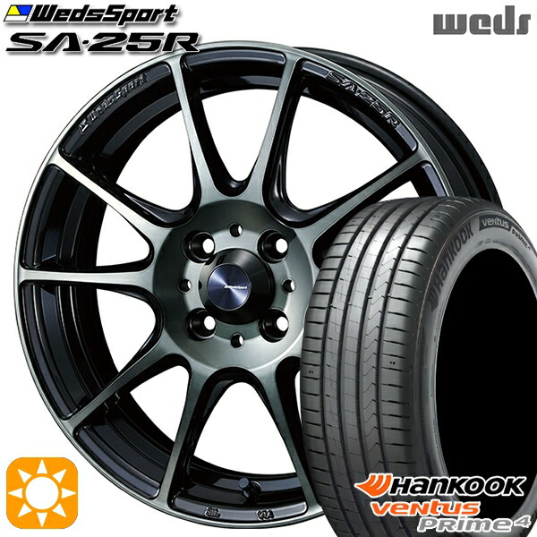 【取付対象】ライズ ロッキー 205/60R16 96V XL ハンコック veNtus PRime4 K135 Weds ウェッズスポーツ SA25R WBC (ウォースブラッククリアー) 16インチ 6.5J 4H100 サマータイヤホイールセット 75,680円