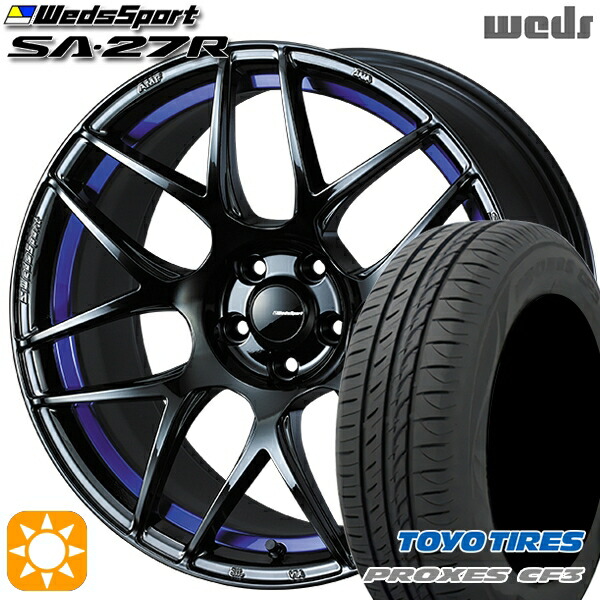 【取付対象】レガシィB4 エクシーガ 215/50R17 95V XL トーヨー プロクセス CF3 Weds ウェッズスポーツ SA27R BLC2（ブルーライトクロームツー） 17インチ 7.5J 5H100 サマータイヤホイールセット 124,550円