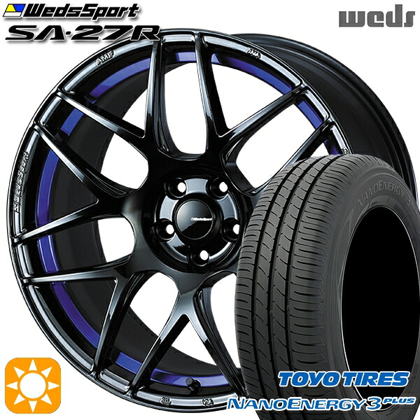【取付対象】225/50R18 95W トーヨー ナノエナジー3プラス Weds ウェッズスポーツ SA27R BLC2(ブルーライトクロームツー) 18インチ 7.5J 5H114.3 サマータイヤホイールセット |格安タイヤホイールジャストパーツ