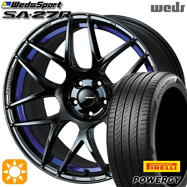【取付対象】215/45R18 93W XL ピレリ パワジー Weds ウェッズスポーツ SA27R BLC2（ブルーライトクロームツー） 18インチ 7.5J 5H114.3 サマータイヤホイールセット