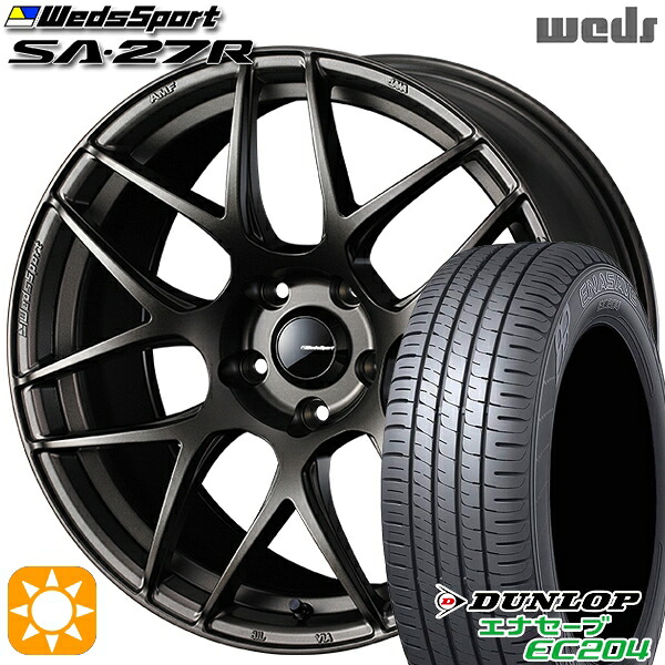 【取付対象】215/45R18 93W XL ダンロップ エナセーブ EC204 Weds ウェッズスポーツ SA27R EJ-BRONZE（EJプロンズ） 18インチ 7.5J 5H114.3 サマータイヤホイールセット