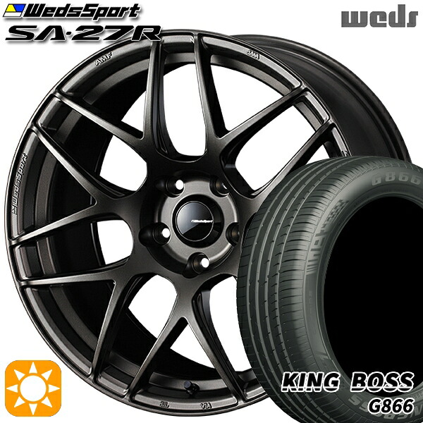 【取付対象】215/55R17 98W XL キングボス G866 Weds ウェッズスポーツ SA27R EJ-BRONZE(EJプロンズ) 17インチ 7.0J 5H100 サマータイヤホイールセット |格安タイヤホイールジャストパーツ