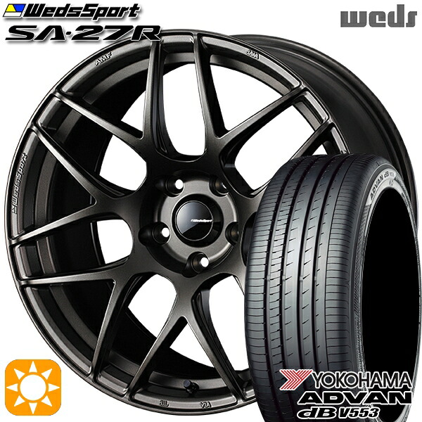 【取付対象】リーフ レヴォーグ 215/50R17 95V XL ヨコハマ アドバンデシベル V553 Weds ウェッズスポーツ SA27R EJ-BRONZE（EJプロンズ） 17インチ 7.0J 5H114.3 サマータイヤホイールセット