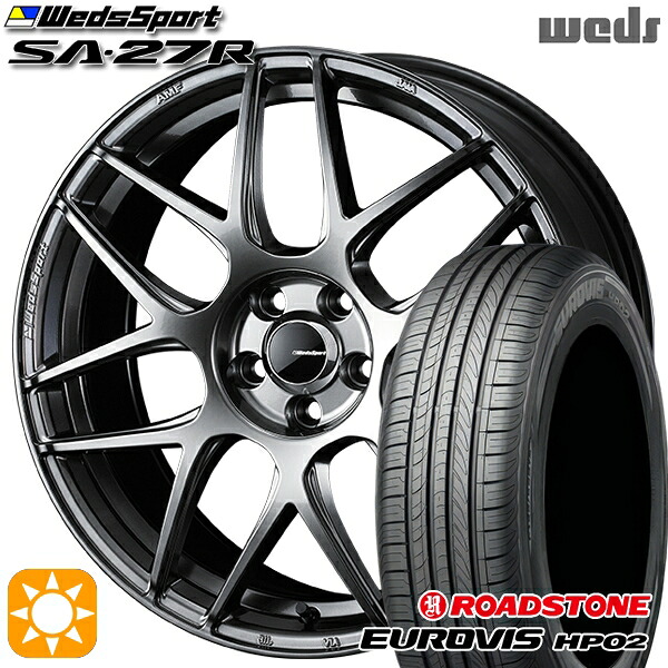 【取付対象】165/65R15 ネクセン ロードストーン ユーロビズ HP02 Weds ウェッズスポーツ SA27R PSB（プラチナシルバーブラック） 15インチ 5.0J 4H100 サマータイヤホイールセット ｜格安タイヤホイールジャストパーツ 56,716円
