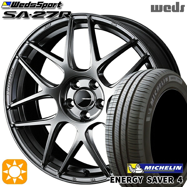 【取付対象】175/60R16 86H XL ミシュラン エナジーセイバー4 Weds ウェッズスポーツ SA27R PSB（プラチナシルバーブラック） 16インチ 6.5J 4H100 サマータイヤホイールセット