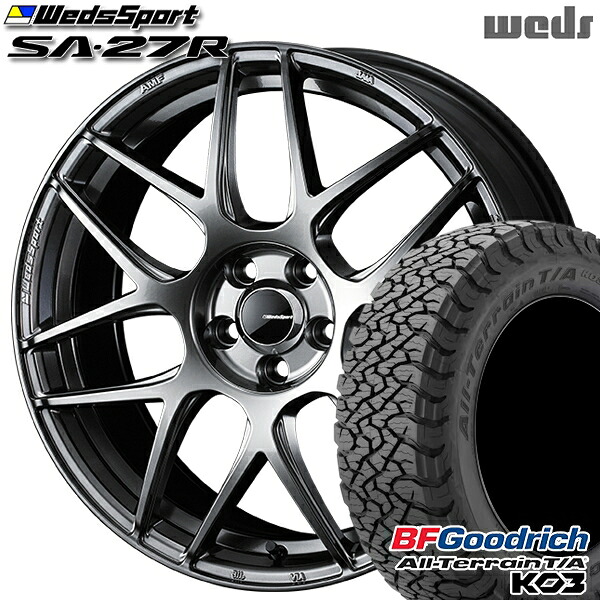 【取付対象】225/65R17 107/103S RBL BFグッドリッチ オールテレーン T/A KO3 Weds ウェッズスポーツ SA27R PSB（プラチナシルバーブラック） 17インチ 7.0J 5H114.3 サマータイヤホイールセット