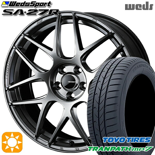 【取付対象】205/50R17 93V トーヨー トランパス mp7 Weds ウェッズスポーツ SA27R PSB（プラチナシルバーブラック） 17インチ 7.0J 5H114.3 サマータイヤホイールセット