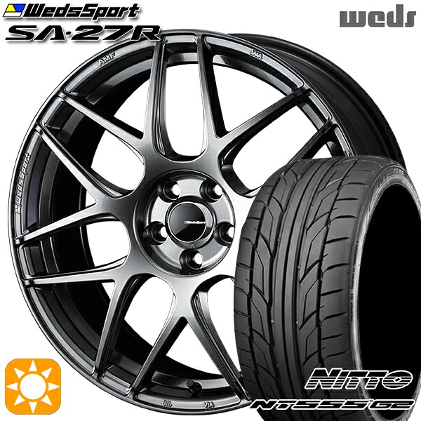 【取付対象】215/50R17 95W XL ニットー NT555 G2 Weds ウェッズスポーツ SA27R PSB（プラチナシルバーブラック） 17インチ 7.0J 5H100 サマータイヤホイールセット