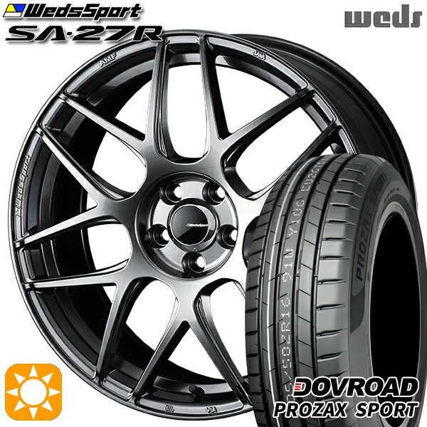 【取付対象】ジェイド アクセラ 225/40R18 92Y XL DOVROAD プロザックススポーツ Weds ウェッズスポーツ SA27R PSB（プラチナシルバーブラック） 18インチ 7.5J 5H114.3 サマータイヤホイールセット ｜格安タイヤホイールジャストパーツ