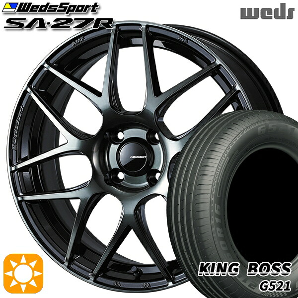 【取付対象】175/65R15 84H キングボス G521 Weds ウェッズスポーツ SA27R WBC（ウォースブラッククリアー） 15インチ 6.0J 4H100 サマータイヤホイールセット