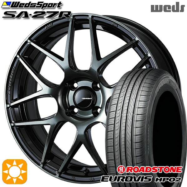 【取付対象】185/65R15 ネクセン ロードストーン ユーロビズ HP02 Weds ウェッズスポーツ SA27R WBC（ウォースブラッククリアー） 15インチ 6.0J 4H100 サマータイヤホイールセット