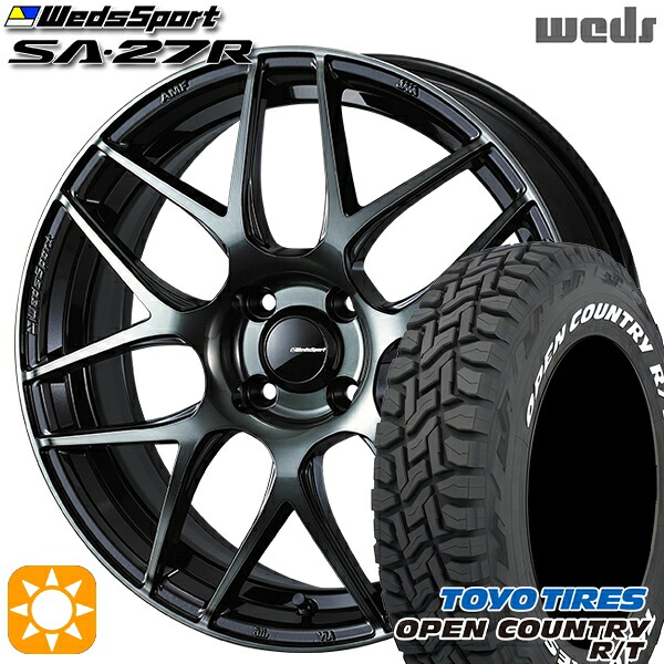 【取付対象】タフト 165/65R15 81Q トーヨー オープンカントリー R/T ホワイトレター Weds ウェッズスポーツ SA27R WBC（ウォースブラッククリアー） 15インチ 5.0J 4H100 サマータイヤホイールセット