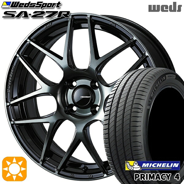 【取付対象】185/60R15 88H XL ミシュラン プライマシー4 Weds ウェッズスポーツ SA27R WBC（ウォースブラッククリアー） 15インチ 6.0J 4H100 サマータイヤホイールセット ｜格安タイヤホイールジャストパーツ