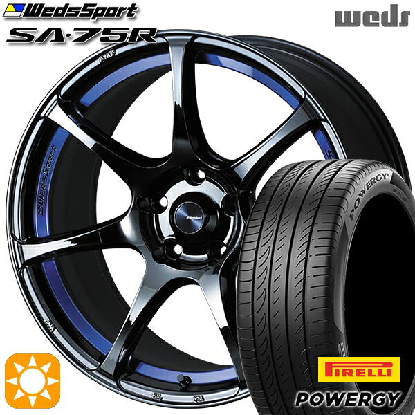 【取付対象】アクセラ アテンザ 215/45R18 93W XL ピレリ パワジー Weds ウェッズスポーツ SA75R BLCII（ブルーライトクロームツー） 18インチ 7.5J 5H114.3 サマータイヤホイールセット