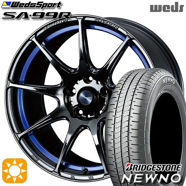 【取付対象】235/50R18 97V ブリヂストン ニューノ Weds ウェッズスポーツ SA99R BLCII (ブルーライトクロームツー) 18インチ 8.0J 5H114.3 サマータイヤホイールセット |格安タイヤホイールジャストパーツ