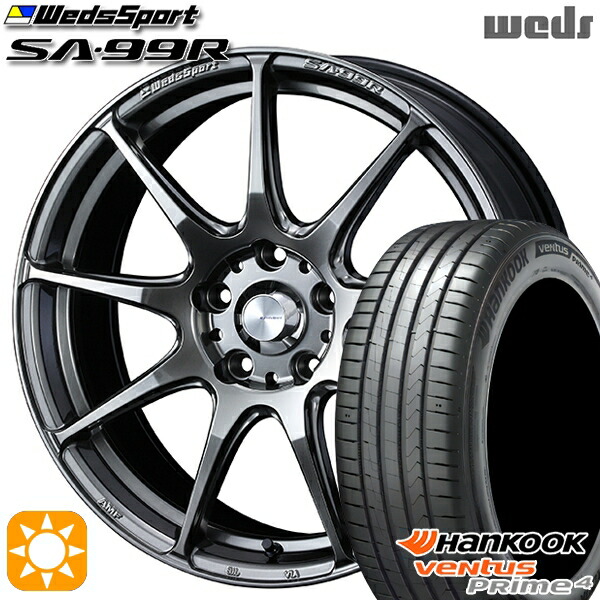 【取付対象】225/60R17 99V ハンコック veNtus PRime4 K135A Weds ウェッズスポーツ SA99R PSB (プラチナシルバーブラック) 17インチ 7.0J 5H114.3 サマータイヤホイールセット