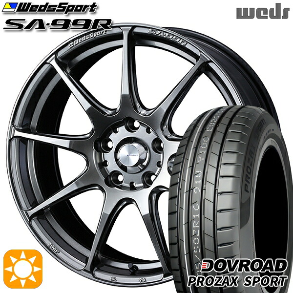 【取付対象】ジェイド アクセラ 225/40R18 92Y XL DOVROAD プロザックススポーツ Weds ウェッズスポーツ SA99R PSB (プラチナシルバーブラック) 18インチ 7.5J 5H114.3 サマータイヤホイールセット |格安タイヤホイールジャストパーツ