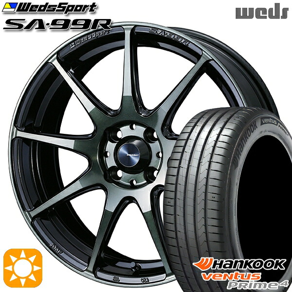 【取付対象】ライズ ロッキー 205/60R16 96V XL ハンコック veNtus PRime4 K135 Weds ウェッズスポーツ SA99R WBC（ウォースブラッククリアー） 16インチ 6.5J 4H100 サマータイヤホイールセット
