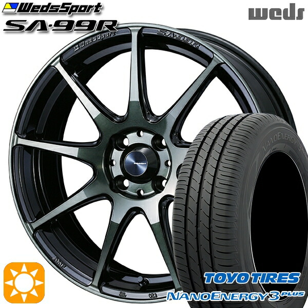 【取付対象】205/60R16 92H トーヨー ナノエナジー3プラス Weds ウェッズスポーツ SA99R WBC（ウォースブラッククリアー） 16インチ 6.5J 4H100 サマータイヤホイールセット ｜格安タイヤホイールジャストパーツ
