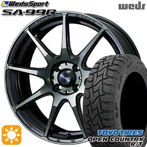 【取付対象】アクア クロスビー 175/60R16 82Q トーヨー オープンカントリー R/T Weds ウェッズスポーツ SA99R WBC（ウォースブラッククリアー） 16インチ 6.5J 4H100 サマータイヤホイールセット ｜格安タイヤホイールジャストパーツ