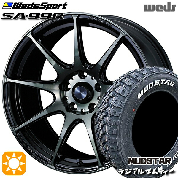 【取付対象】225/65R17 102T マッドスター ラジアルM/T Weds ウェッズスポーツ SA99R WBC（ウォースブラッククリアー） 17インチ 7.0J 5H114.3 サマータイヤホイールセット