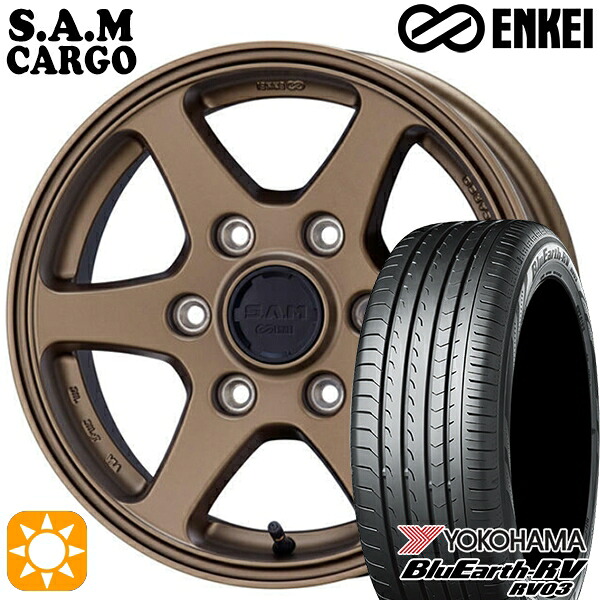 【取付対象】215/60R17 96H ヨコハマ ブルーアース RV03 ENKEI S.A.M カーゴ マットブロンズ 17インチ 6.5J 6H139.7 サマータイヤホイールセット