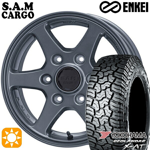 【取付対象】200系ハイエース LT215/70R16 100/97Q ヨコハマ ジオランダー X-AT G016 S.A.M カーゴ ガンメタリック 16インチ 6.5J 6H139.7 サマータイヤホイールセット