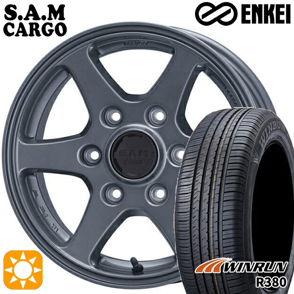 【取付対象】200系ハイエース 215/60R17 96V ウィンラン R380 ENKEI S.A.M カーゴ ガンメタリック 17インチ 6.5J 6H139.7 サマータイヤホイールセット