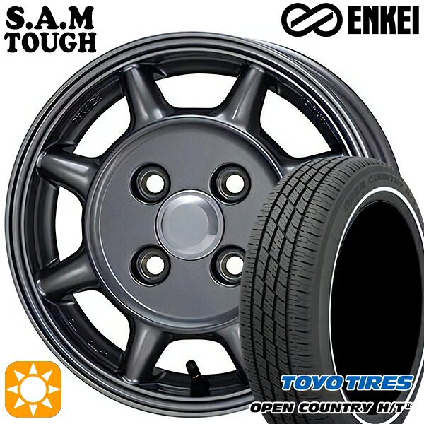 【取付対象】155/65R14 75H トーヨー オープンカントリー H/T2 WR ENKEI S.A.M タフ ガンメタリック 14インチ 5.0J 4H100 サマータイヤホイールセット |格安タイヤホイールジャストパーツ